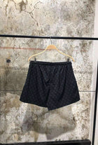 Black Monogram Shorts