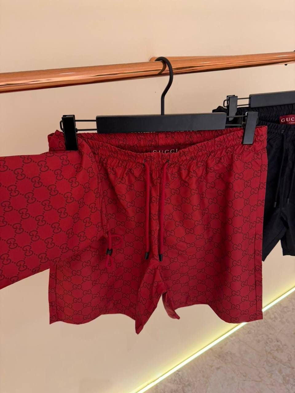 Red Monogram Swimming Shorts