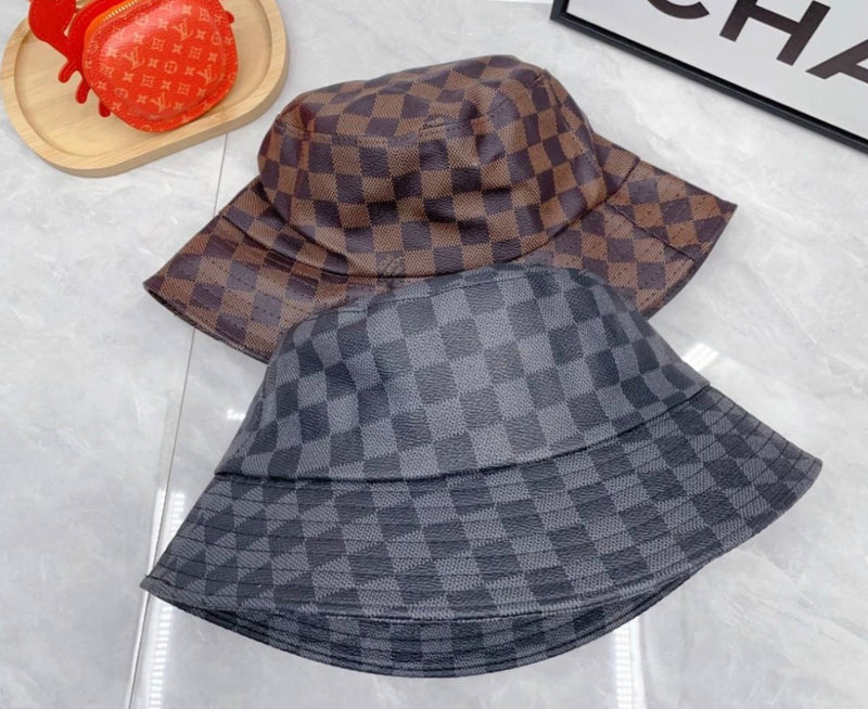 Leather Monogram Bucket Hat