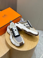 Men Sneakers in White and Brown
