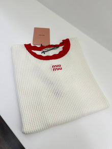 White Knitted Women T-shirt