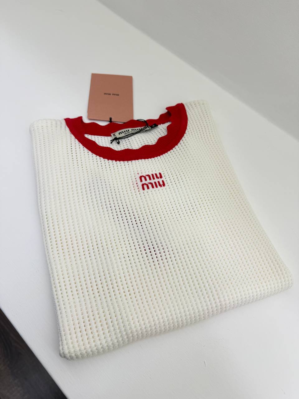 White Knitted Women T-shirt