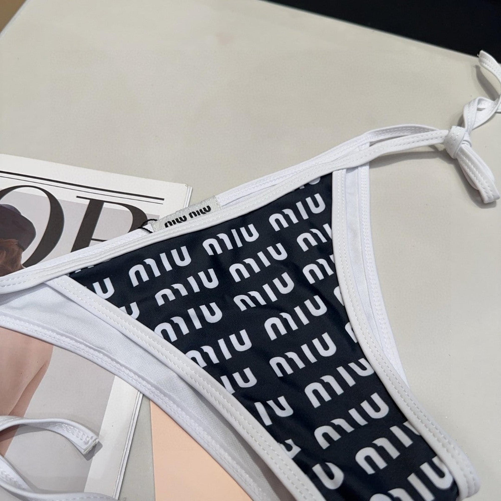 Black Monogram Women Swimwear 2 Pieces