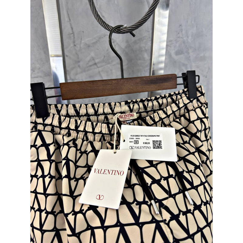 Beige Monogram Swimwear Shorts