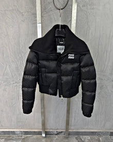 Black Women Short Puffer Jacket