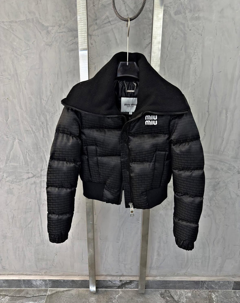 Black Women Short Puffer Jacket