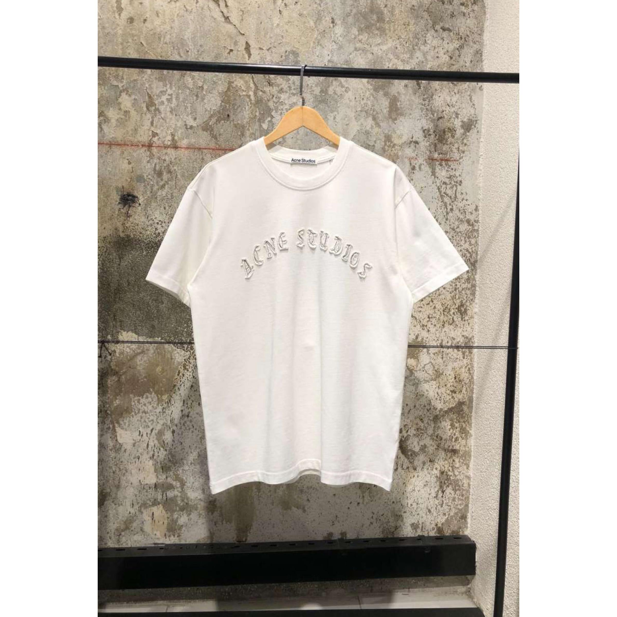 White Cotton T-shirt with Embroidered Logo