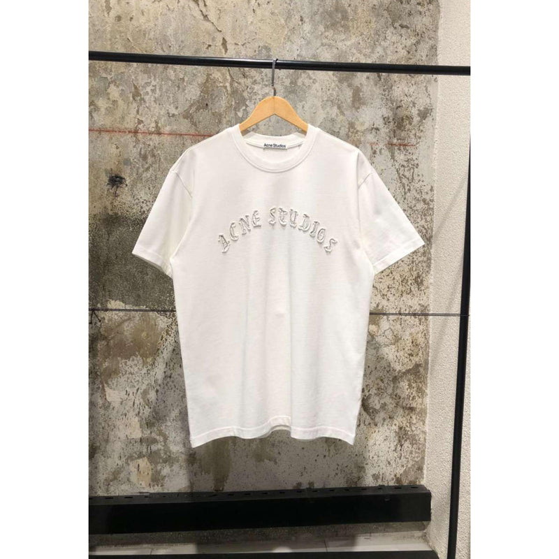 White Cotton T-shirt with Embroidered Logo