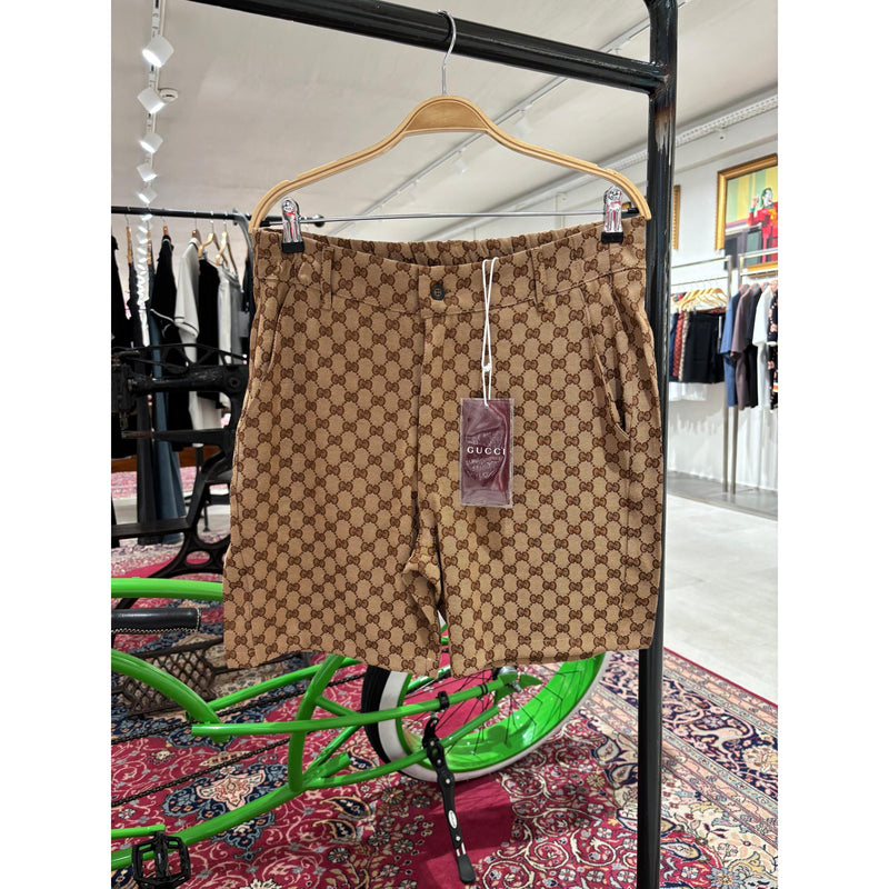Beige Monogram Premium Shorts