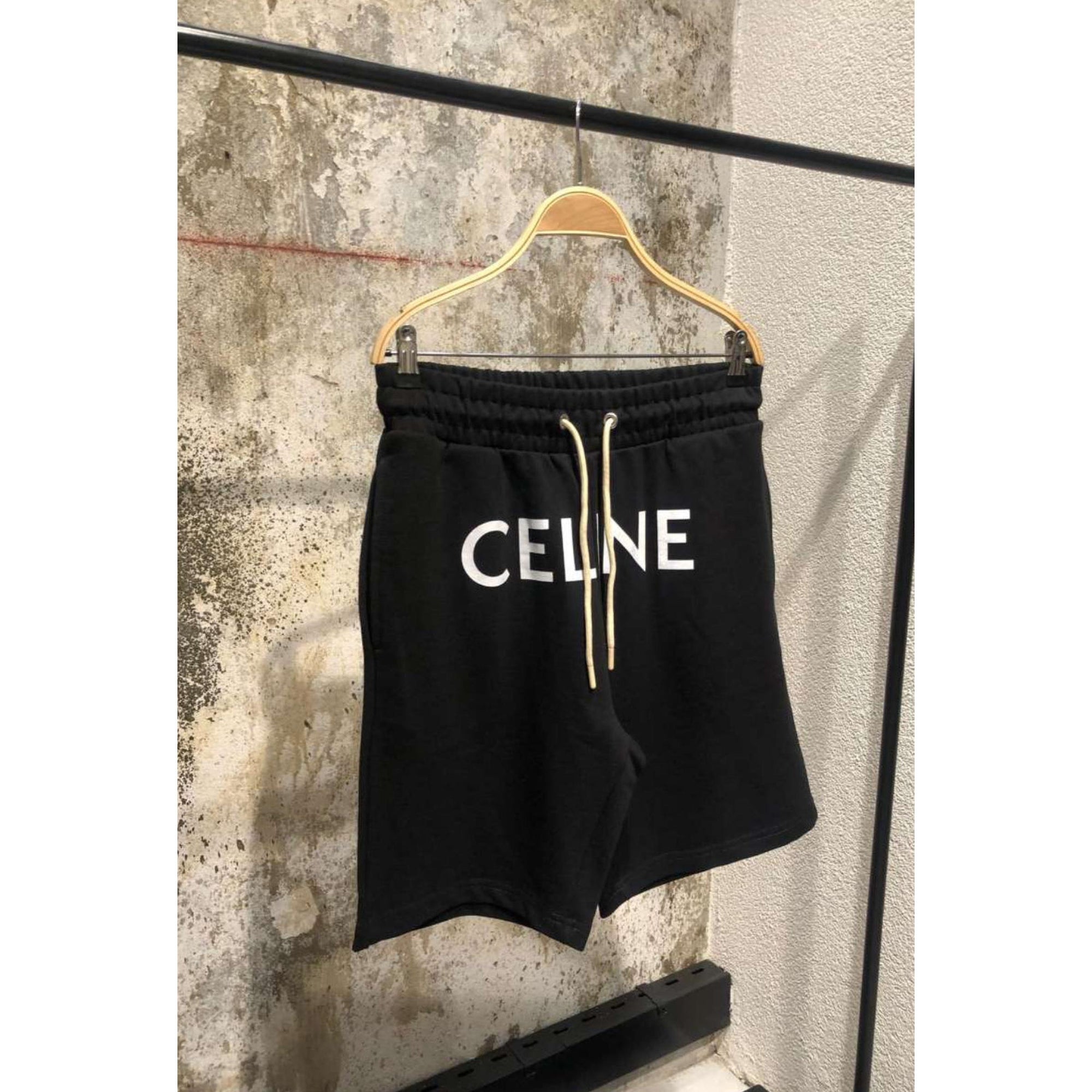 Black Cotton Shorts with Logo