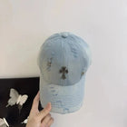 Blue Metal Cap with Metal Cross