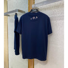 Dark Blue Oversized T-Shirt with Embroidered Logo