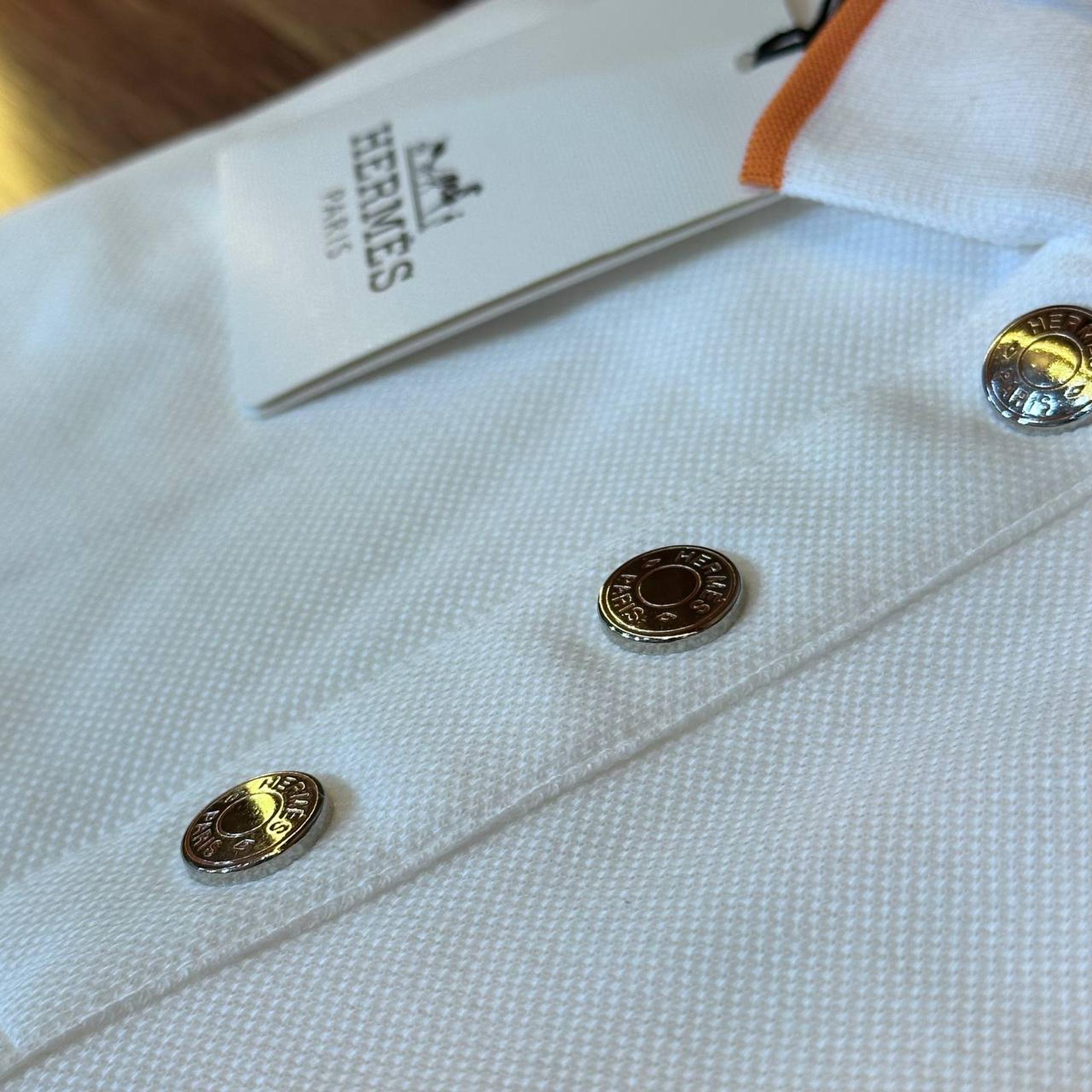 White Cotton Polo T-shirt