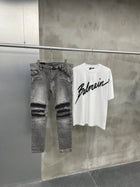 Grey Slim Fit Ripped Jeans