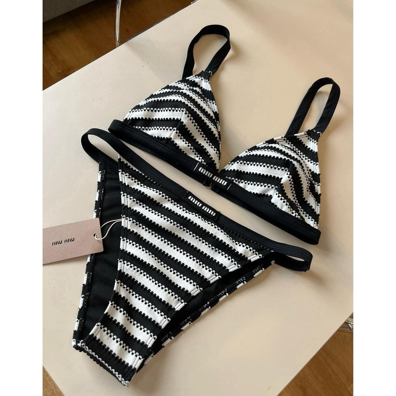 Black and White Women Swimwear 2 Pieces