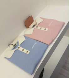 Baby Blue Women Cotton T-shirt