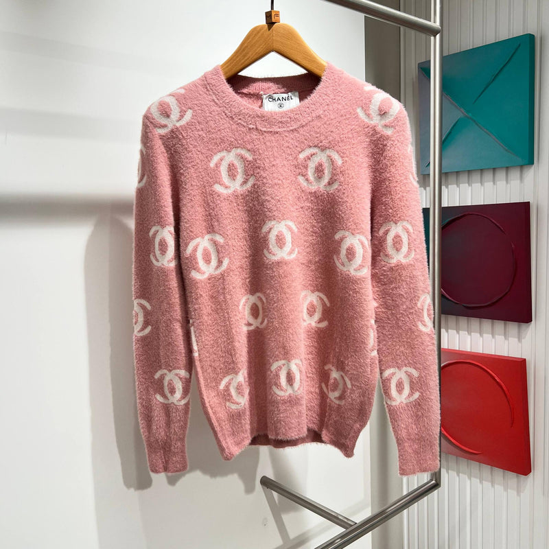 Pink Cotton Women Monogram Sweater