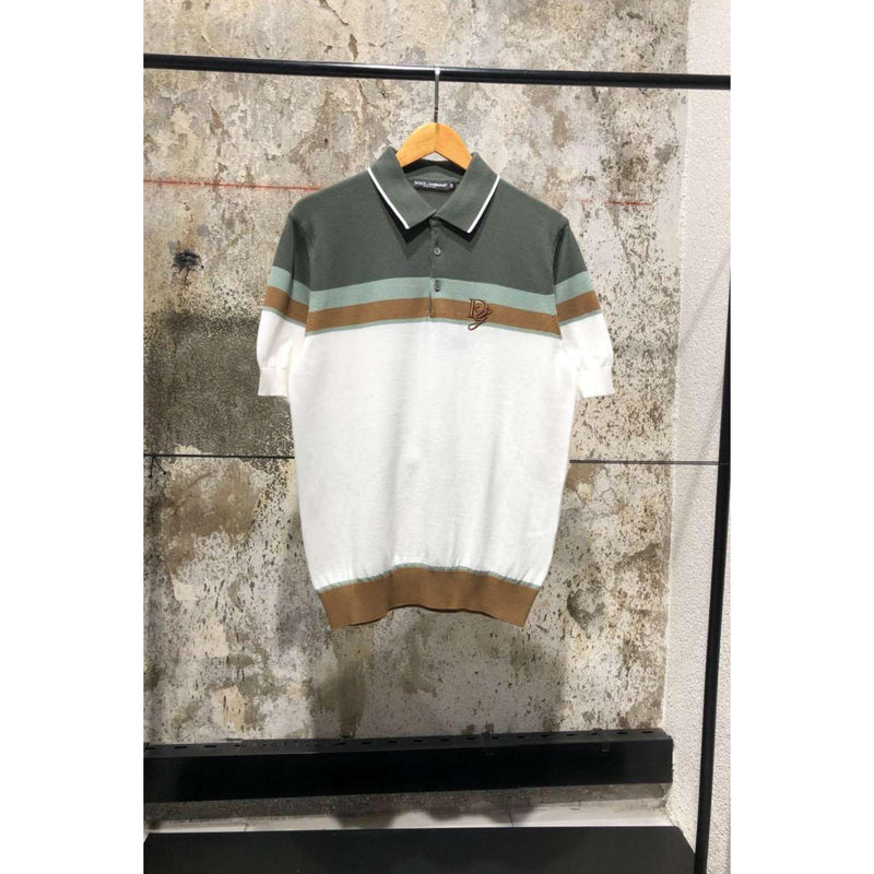 Knitted Polo T-shirt with Embroidered Logo