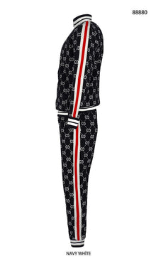 Navy Blue Monogram Tracksuit