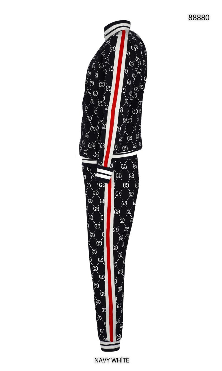 Navy Blue Monogram Tracksuit