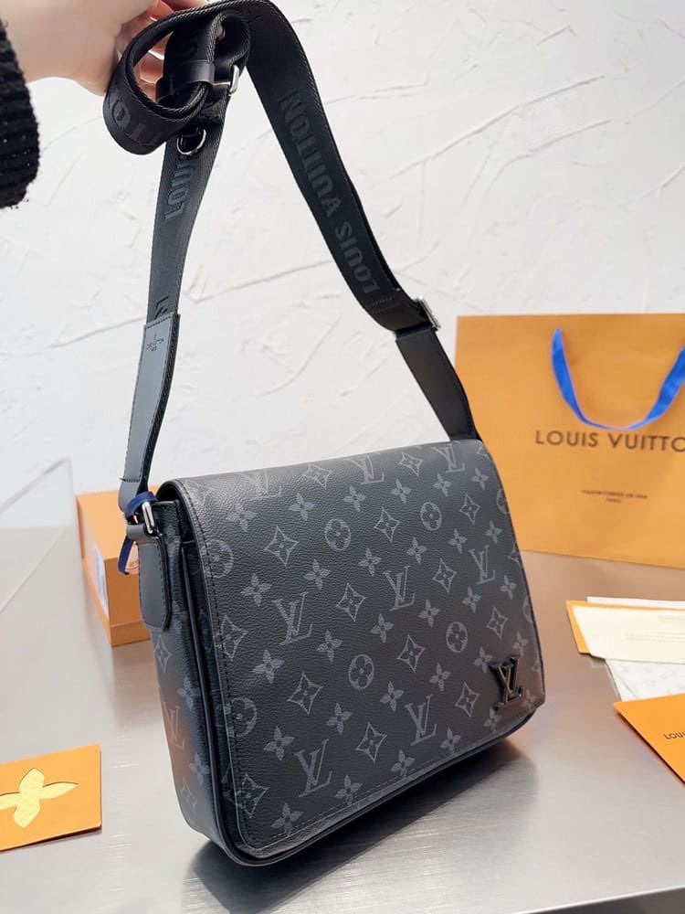 Dark Grey Monogram Cross Body Bag
