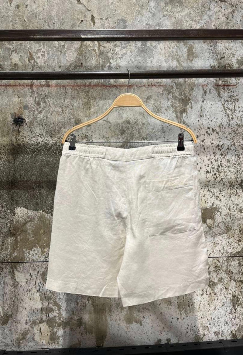 Cream Linen Shorts
