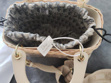 Lady Wicker Oblique Beige Natural Rattan Bag
