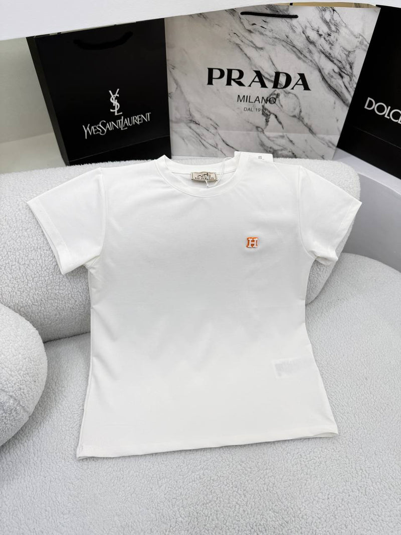 White Cotton Women T-shirt