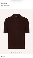 Brown Knitted Polo T-shirt