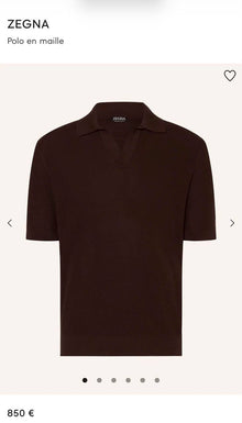 Brown Knitted Polo T-shirt