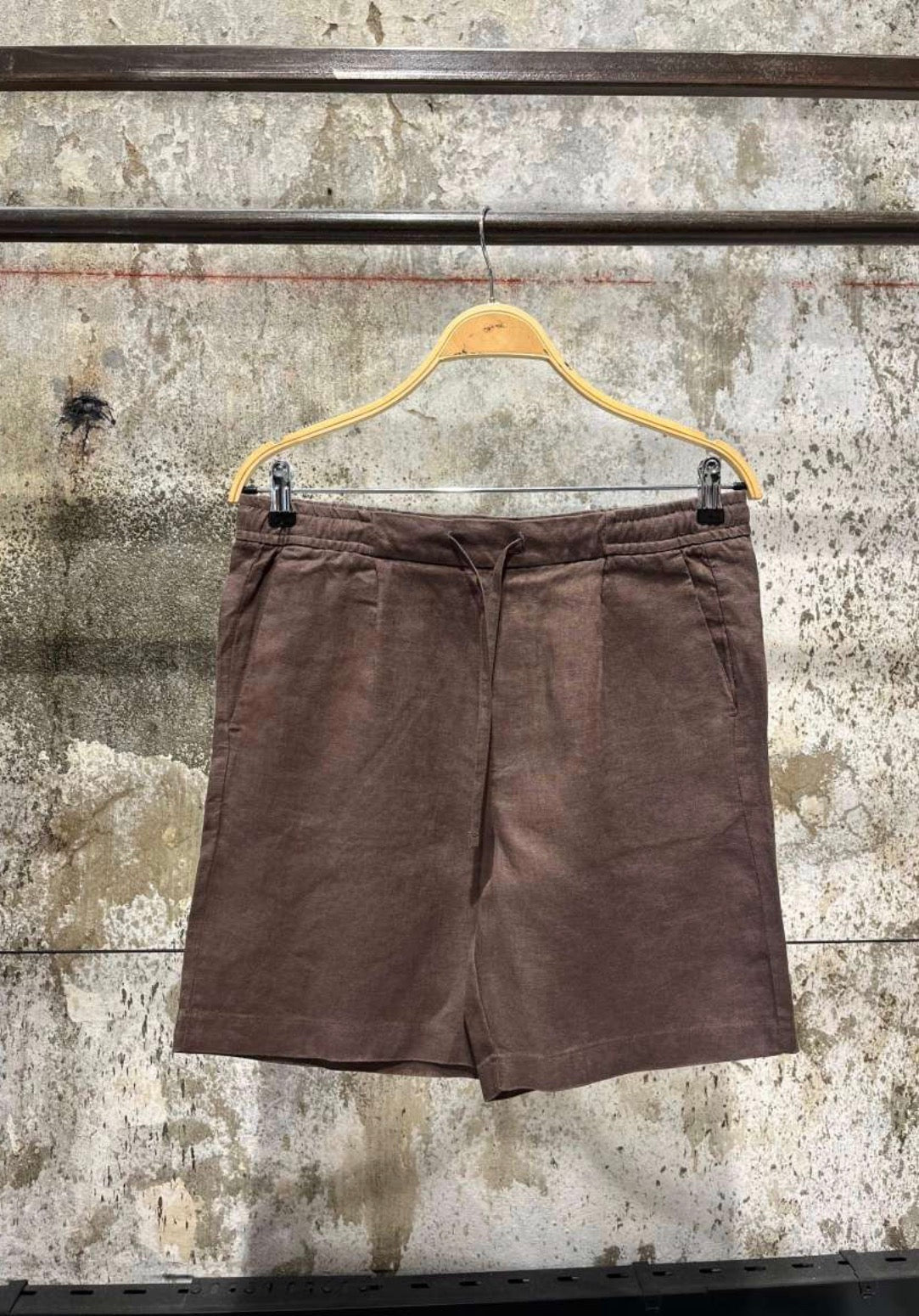 Brown Linen Shorts