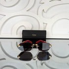 Black Sunglasses with Red Golden Frames