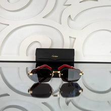 Black Sunglasses with Red Golden Frames