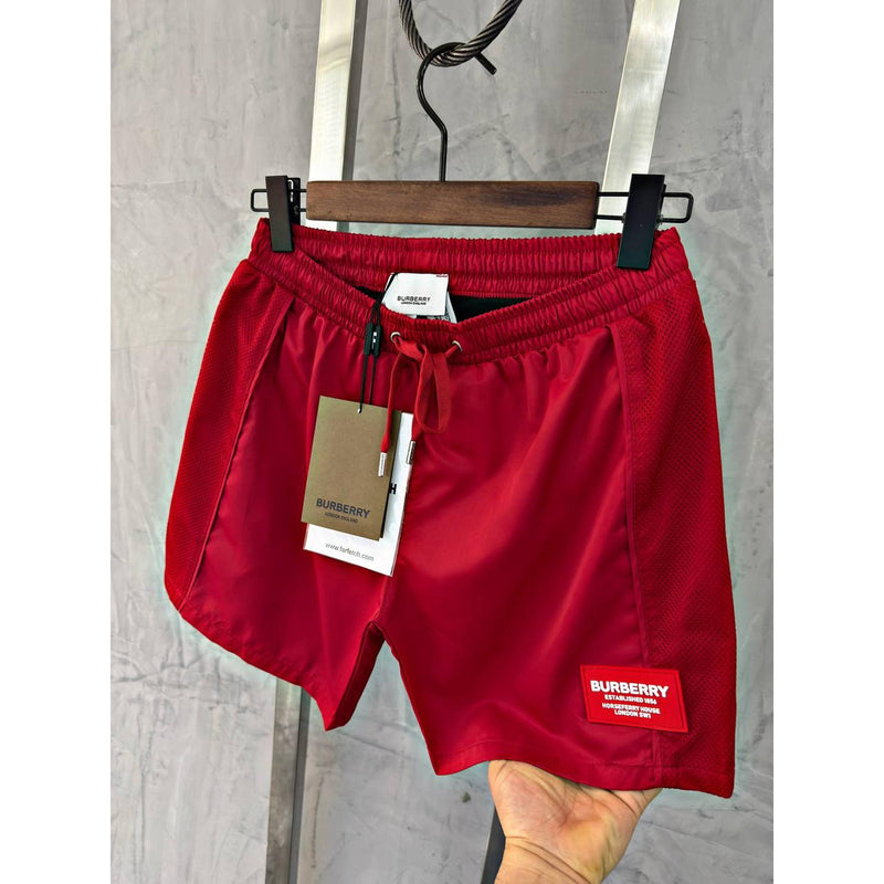 Dark Red Swimwear Shorts with Logo