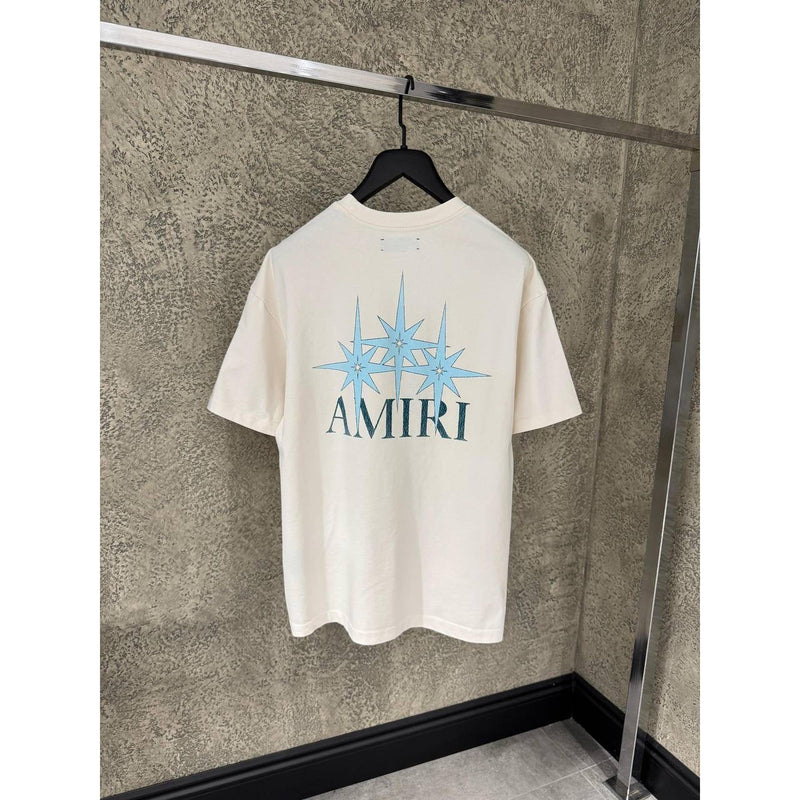 White Oversized T-Shirt with Blue Stars