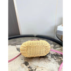 Women Straw Mini Bag with Pink