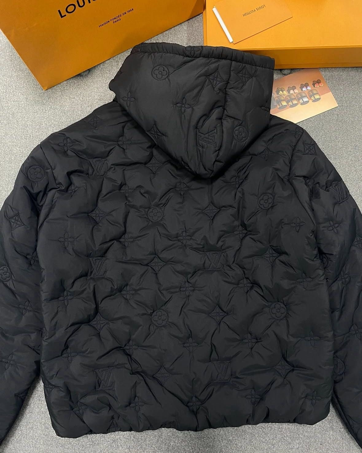 Black Monogram Bomber Jacket