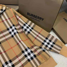 Beige Checkered Cotton Hoodie