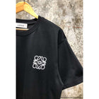 Black Cotton T-shirt with Embroidered Logo