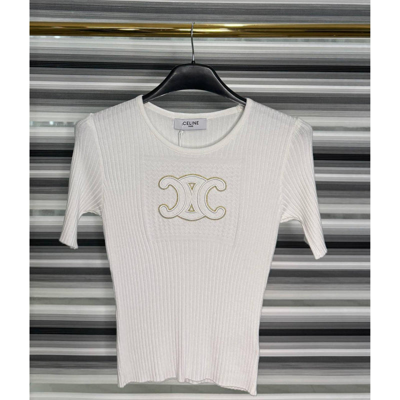 White Women Knitted T-shirt