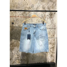 Light Blue Denim Shorts with Logo