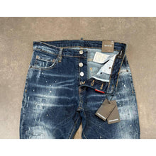 Blue Ripped Jeans with Brown Label