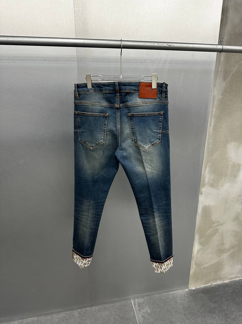 Blue Jeans with Monogram Padding