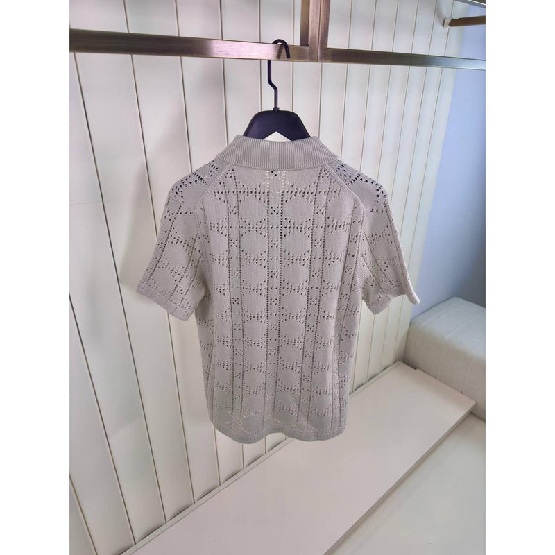 Beige Knitted Polo Shirt