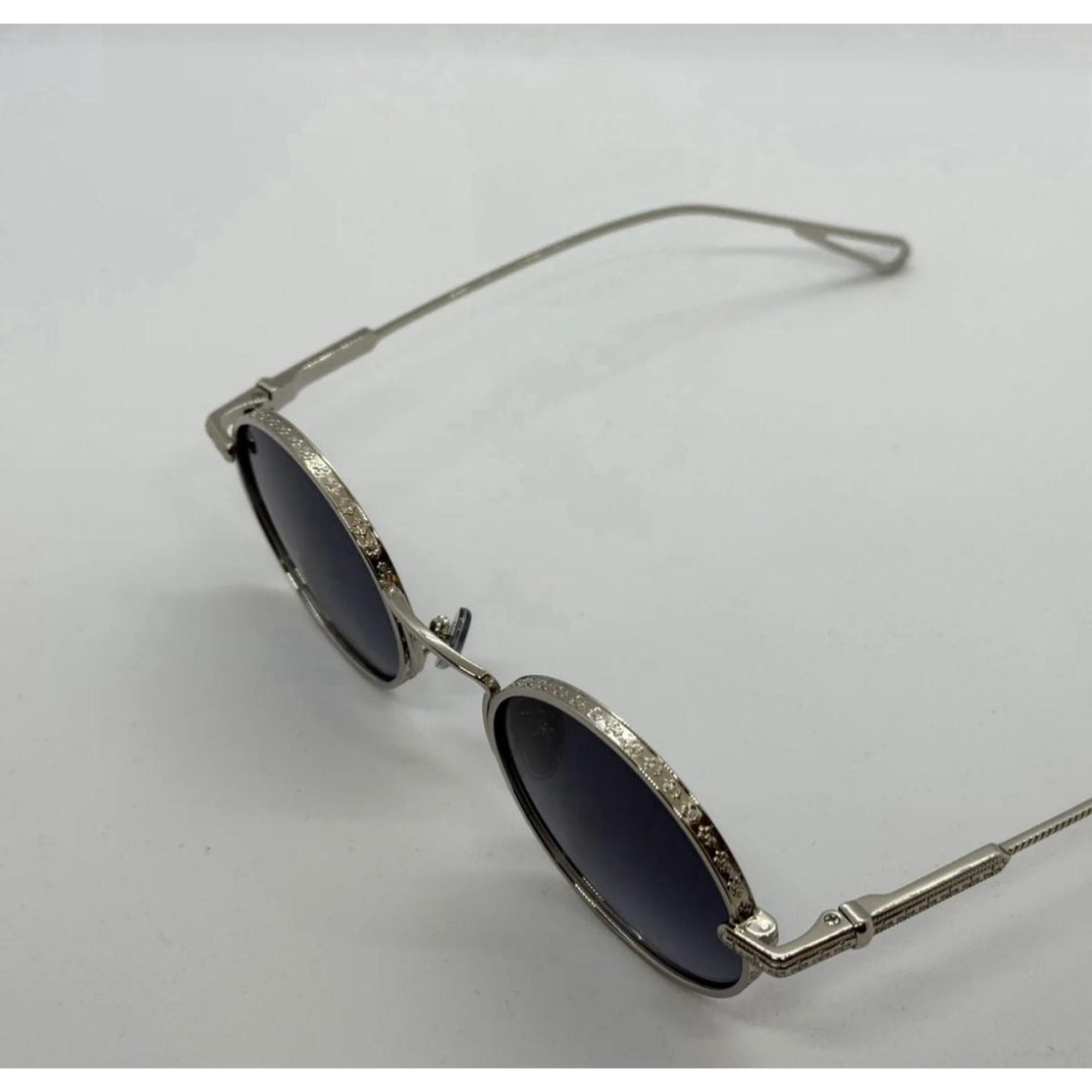 Blue Sunglasses with Silver Frames