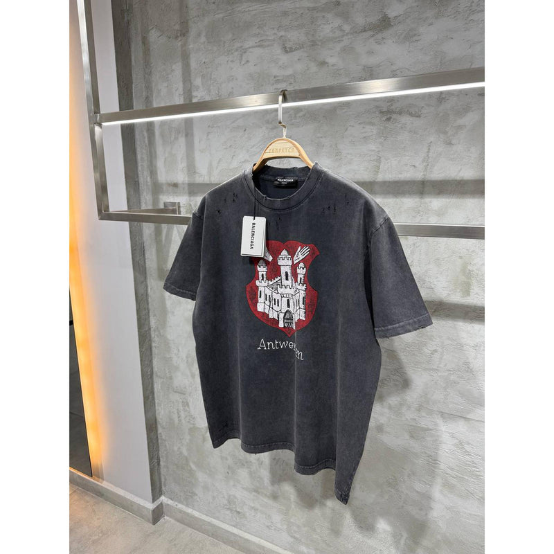 Černé seprané oversized tričko
