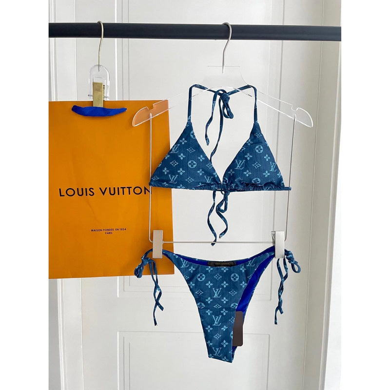 Blue Monogram Women Swimwear 2 Pieces