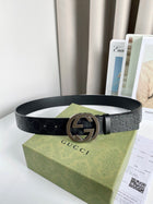 Real Leather Black Monogram Belt