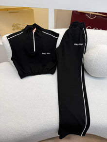 Black Cotton Women Tracksuit