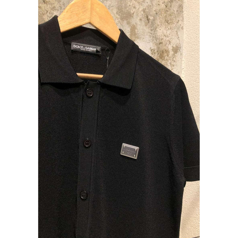 Black Cotton Polo Shirt